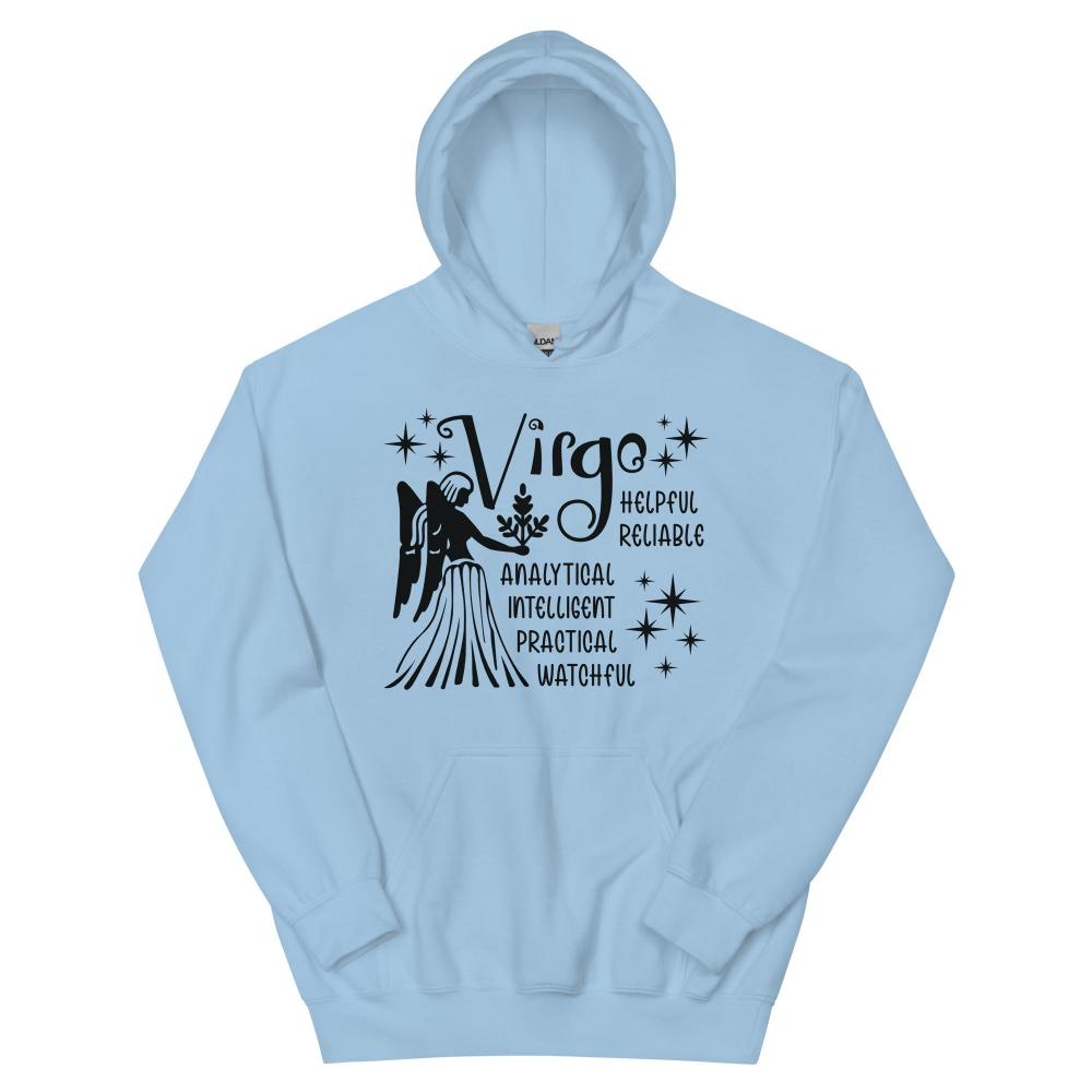 Virgo Zodiac Positive Traits Hoodie - Light Blue Color - https://ascensionemporium.net